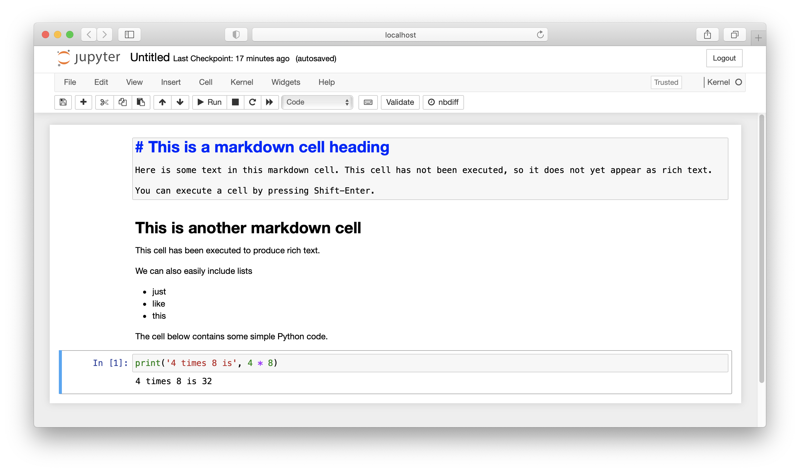 An example Jupyter Notebook.