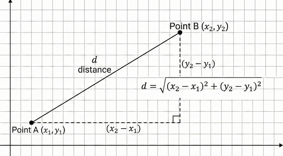Good old Pythagoras.
